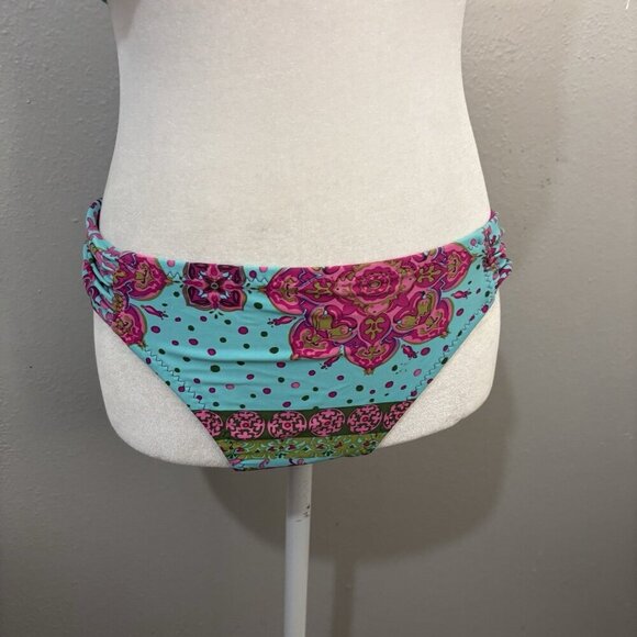 Becca 2 Piece Turquoise Swimsuit Embelished Top Size Small Bottom Size Large - Picture 3 of 13